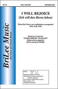 I Will Rejoice Three-Part Treble choral sheet music cover Thumbnail